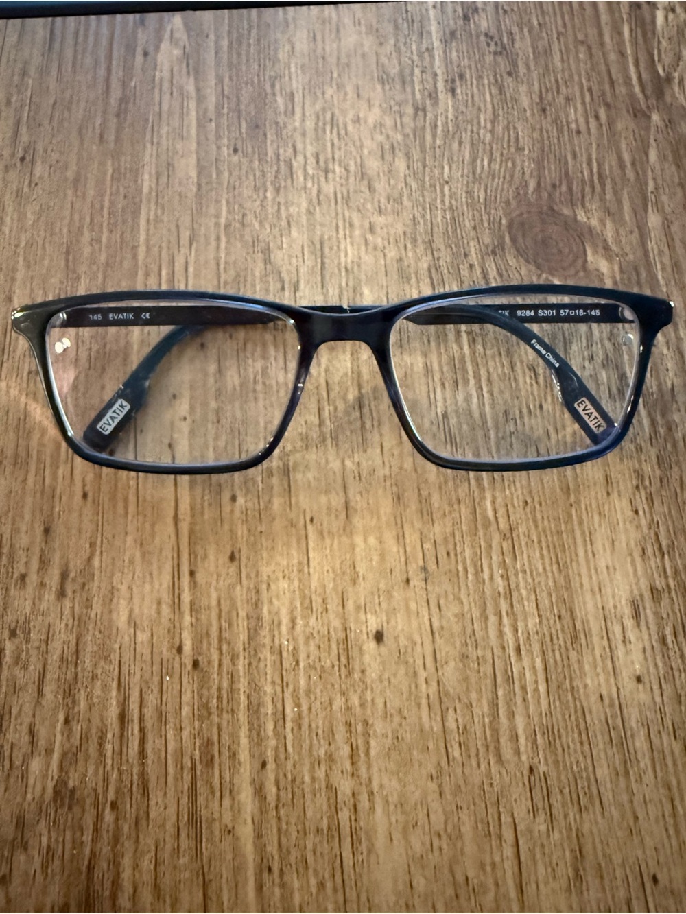 Evatik Men’s 9284 S301 Eyeglasses FRAMES 57-18-145 Navy Charcoal Rectangular Rim